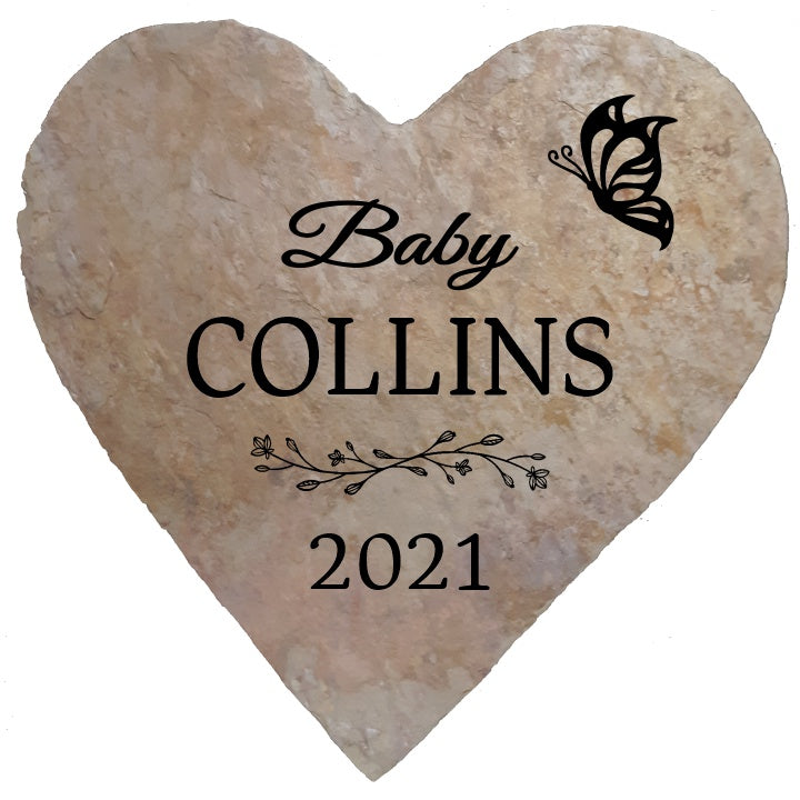 HS2 Baby Memorial Heart Stone