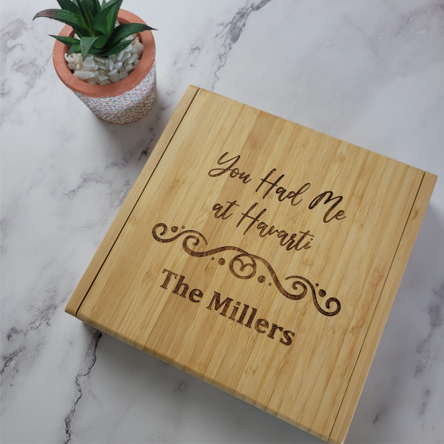 4 Piece Bamboo Cheese Board and Knife Set
