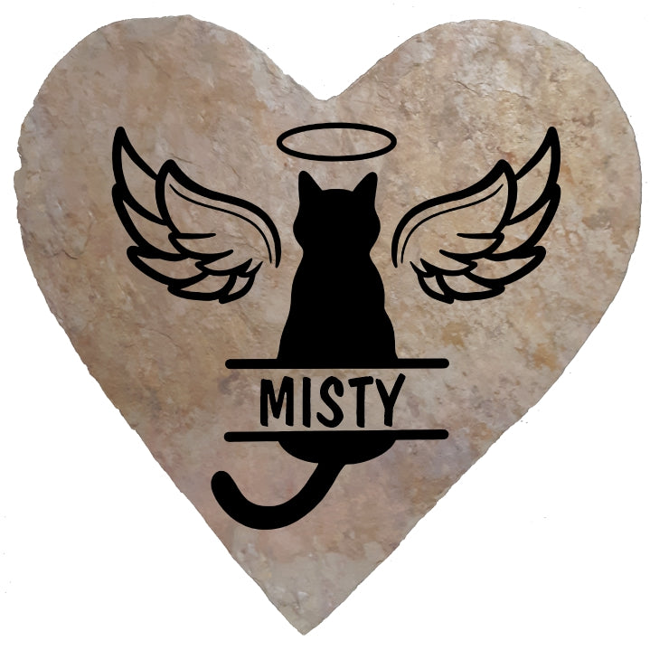 HS6 Cat With Angel Wings Pet Memorial Stone