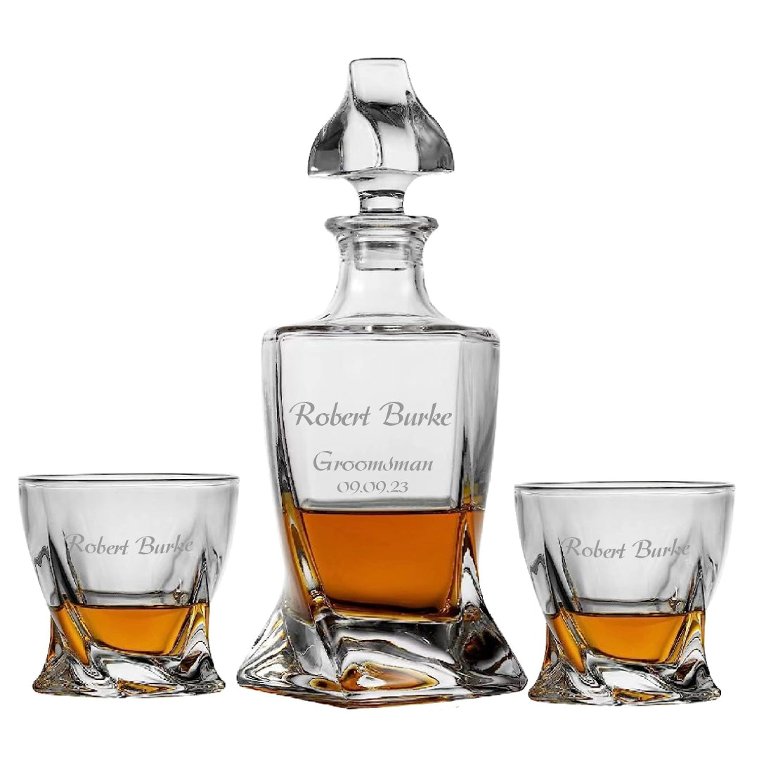 Premium Twisted Decanter Set -- Choose Your Design