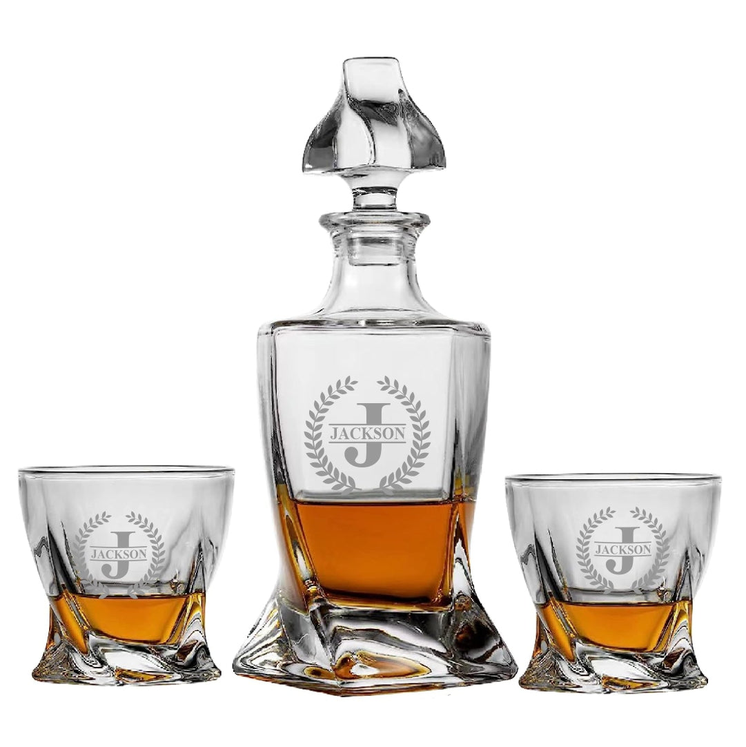 Premium Twisted Decanter Set -- Choose Your Design