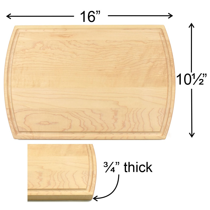 Arch Sided Cutting Board-Choose your wood and design