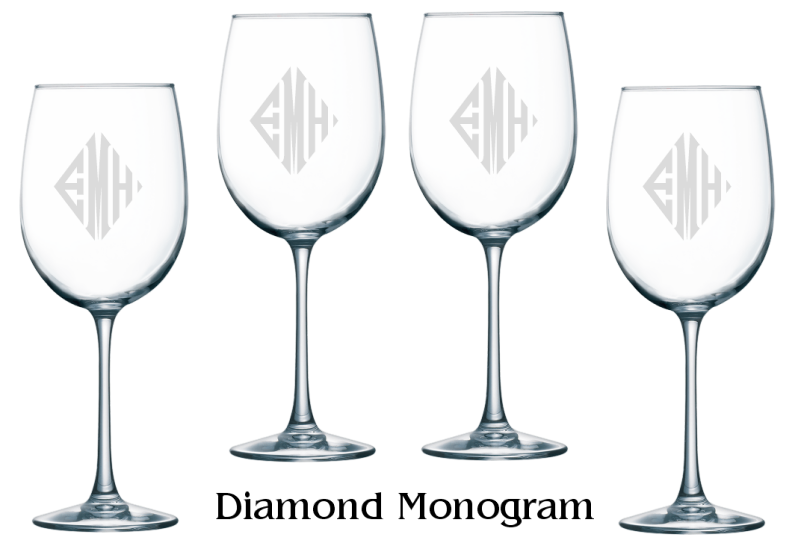 Monogram Wine Glass