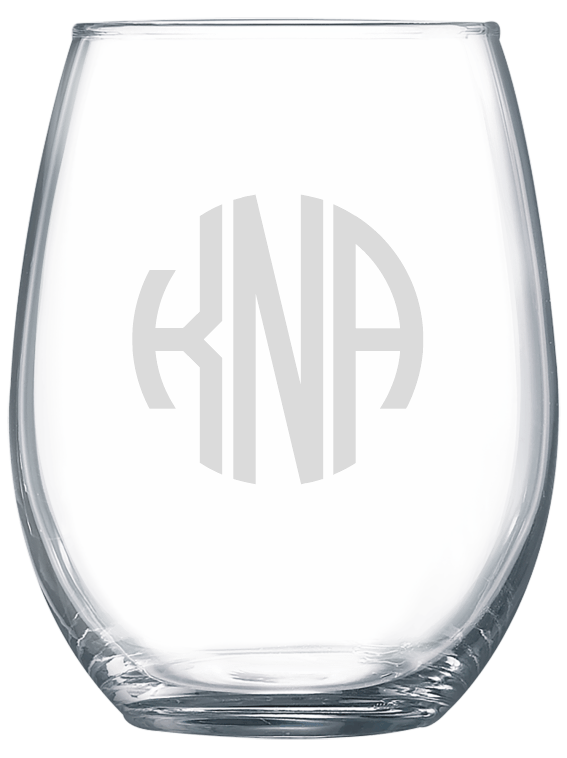 Monogram Wine Glass
