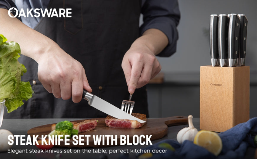 8 Piece Steak Knife Block Set -Choose your design