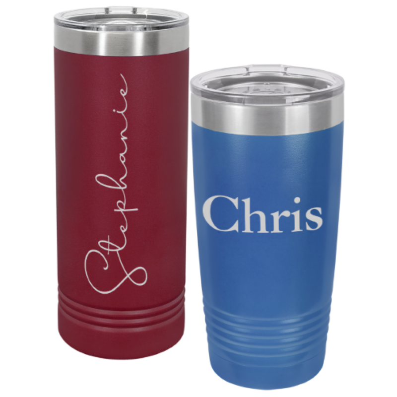 Set of 20- Stainless Steel Tumblers- Personalized Tumblers- Personalized  Etched Tumblers,- Personalized Tumblers- Engraved Tumblers- Tumbler