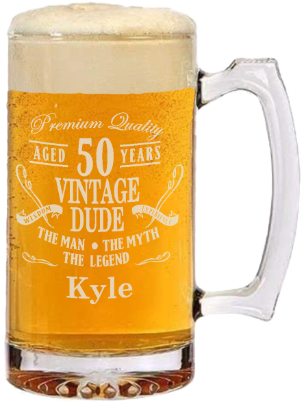 Beer Lover: Vintage Dude - 26oz Mug or 16oz Pint