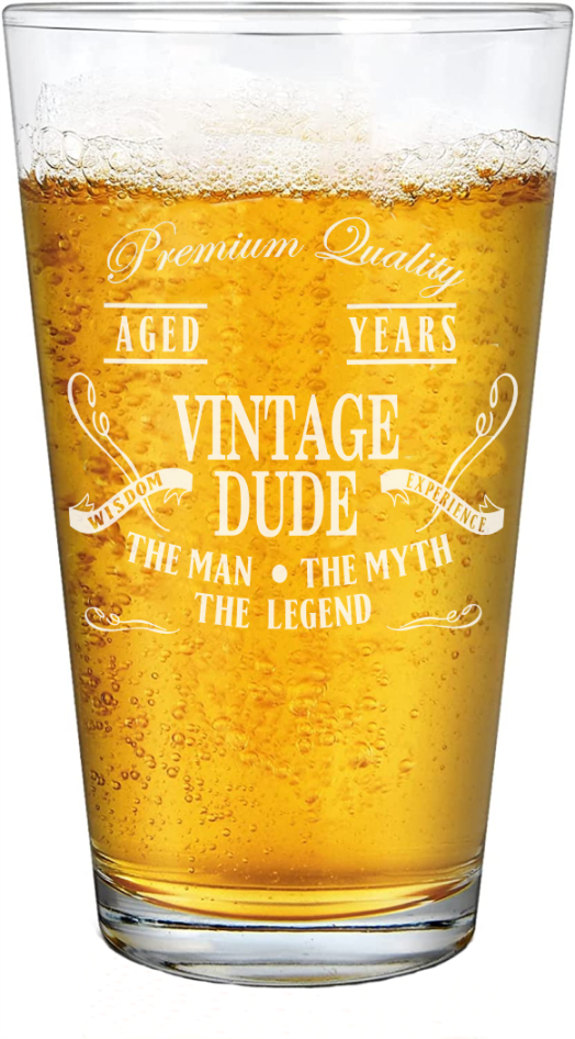 Beer Lover: Vintage Dude - 26oz Mug or 16oz Pint