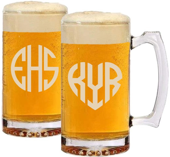 Beer Lover: Monogram - 26oz Mug or 16oz Pint