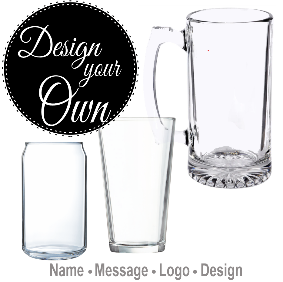 Design Your Own Beer Mug, Pint, or Beer Can Glass