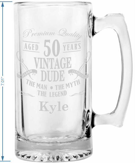 Beer Lover: Vintage Dude - 26oz Mug or 16oz Pint